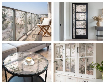 Privacy window film Floral beauty