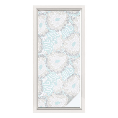 Opaque window film stained glass style Delicate feathers