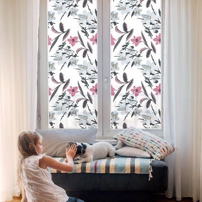 Colored window film stained glass Floral pattern