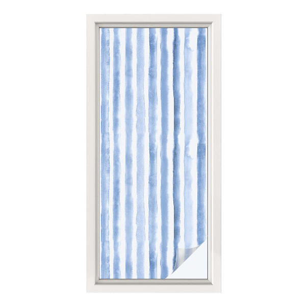 Opaque window film stained glass style Blue stripes