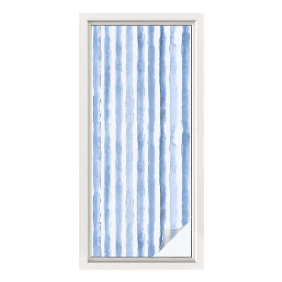 Opaque window film stained glass style Blue stripes