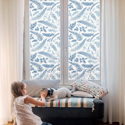 Privacy window film Botanical pattern