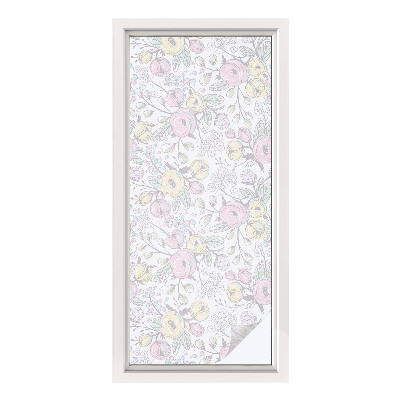 Opaque window film stained glass style Floral pattern