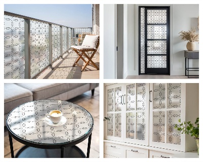 Privacy window film Geometric lines