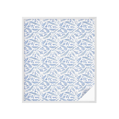 Opaque window film stained glass style Fern leaves