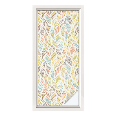 Opaque window film stained glass style Rainbow feathers