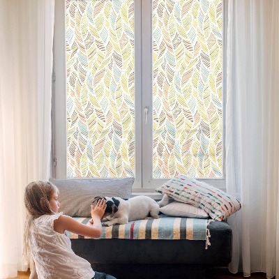 Opaque window film stained glass style Rainbow feathers