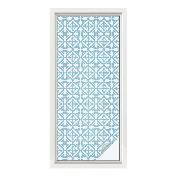 Patterned window film Blue ornaments