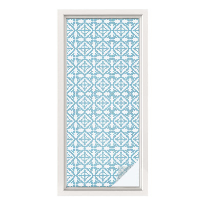 Patterned window film Blue ornaments