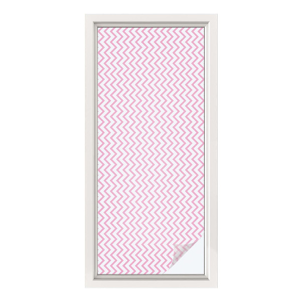 Opaque window film stained glass style Pink zigzags