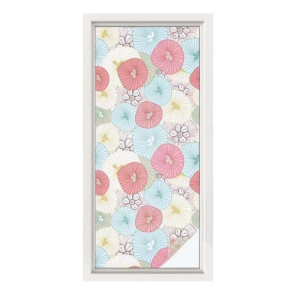 Privacy window film Pastel flowers