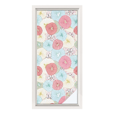 Privacy window film Pastel flowers