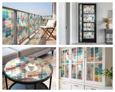 Colored window film stained glass Colorful squares