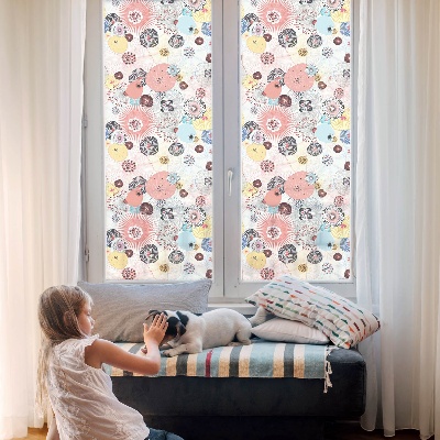 Privacy window film Colorful flower