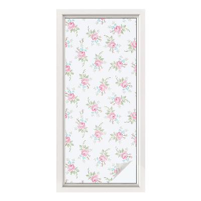 Frosted glass film stained glass effect Romantic roses