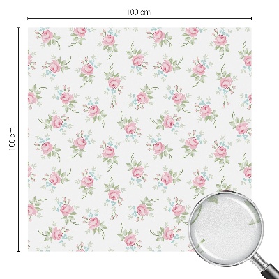 Frosted glass film stained glass effect Romantic roses