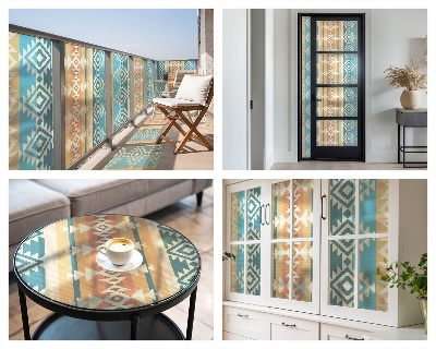 Colored window film stained glass Geometric motifs