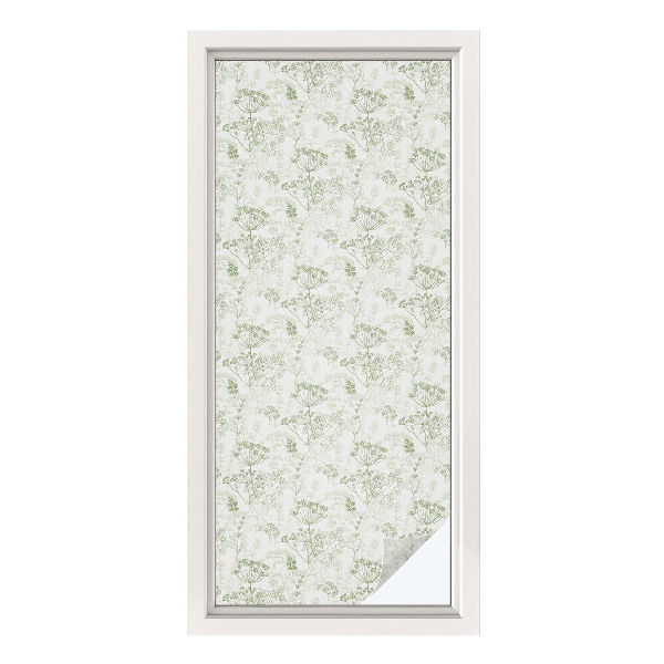 Opaque window film stained glass style Botanical pattern