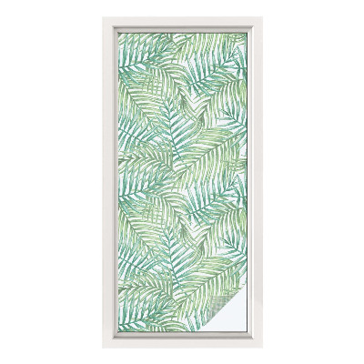 Frosted glass film stained glass effect Green fern