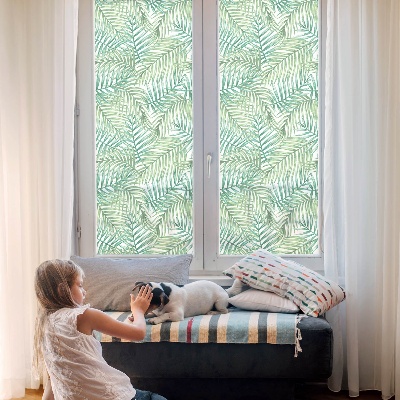 Frosted glass film stained glass effect Green fern