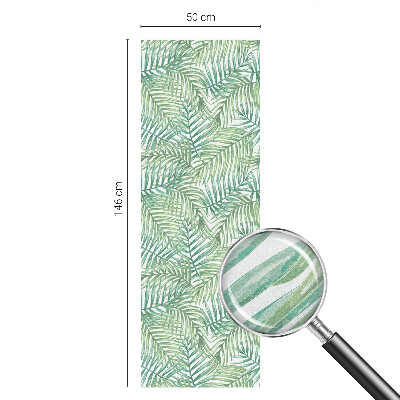 Frosted glass film stained glass effect Green fern