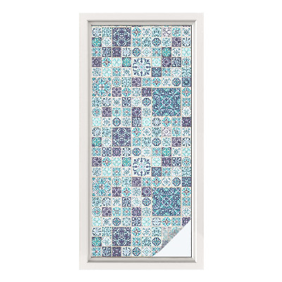 Colored window film stained glass Floral tiles