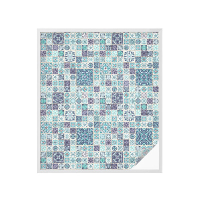 Colored window film stained glass Floral tiles