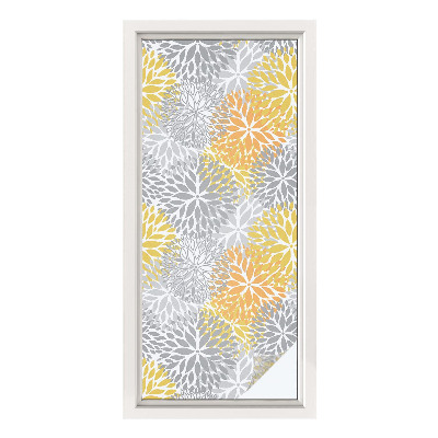 Opaque window film stained glass style Colorful flowers