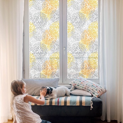 Opaque window film stained glass style Colorful flowers