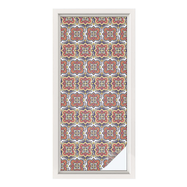 Frosted glass film stained glass effect Floral ornament