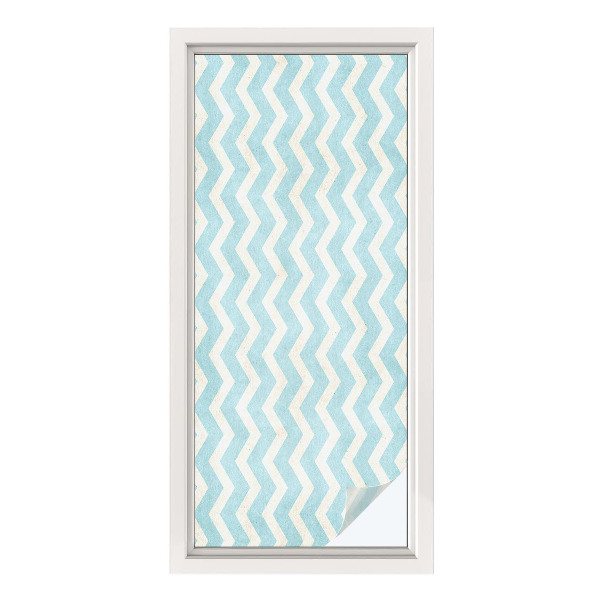 Patterned window film Blue zigzag