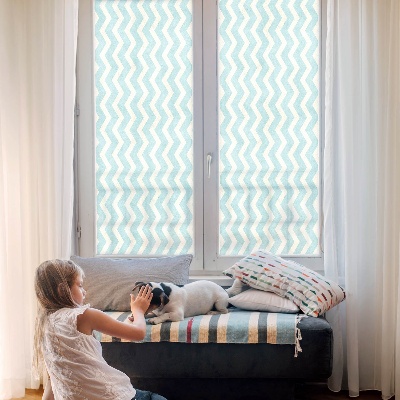 Patterned window film Blue zigzag