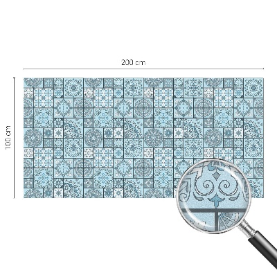 Colored window film stained glass Blue tiles