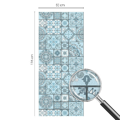 Colored window film stained glass Blue tiles