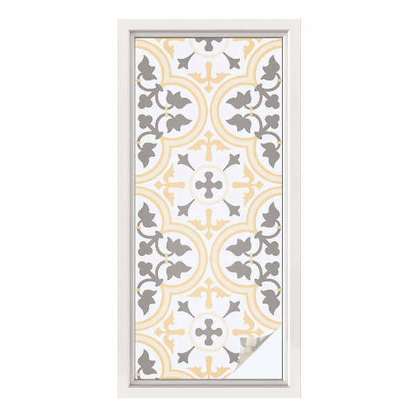 Opaque window film stained glass style Plant patterns