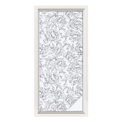 Frosted glass film stained glass effect Floral motif