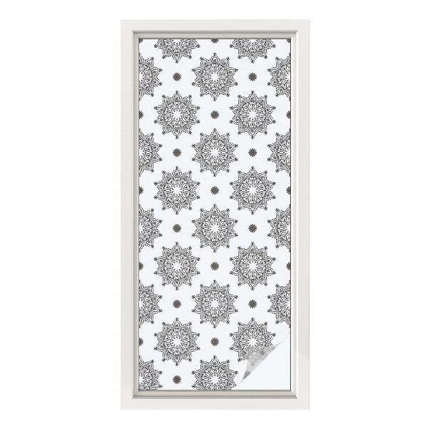 Opaque window film stained glass style Classic rosettes