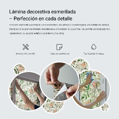 Privacy window film Plant pattern