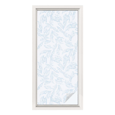 Frosted glass film stained glass effect Ethereal leaves