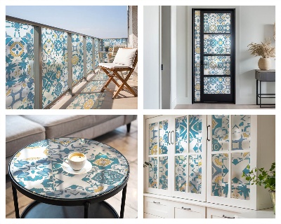 Frosted glass film stained glass effect Mosaic patterns