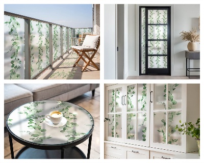 Patterned window film Green garlands