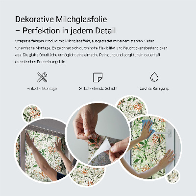 Opaque window film stained glass style Floral ornaments