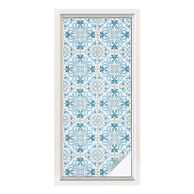 Opaque window film stained glass style Floral tiles