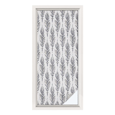 Colored window film stained glass Elegant feathers