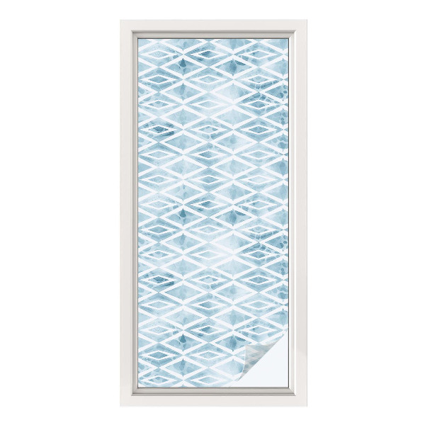 Colored window film stained glass Blue rhombuses