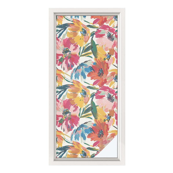 Opaque window film stained glass style Flower explosion