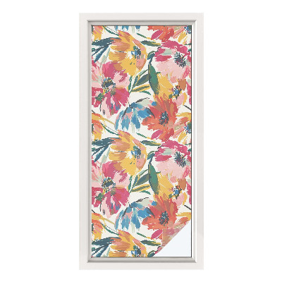 Opaque window film stained glass style Flower explosion