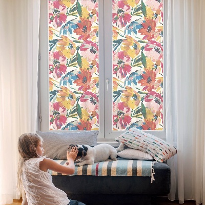 Opaque window film stained glass style Flower explosion