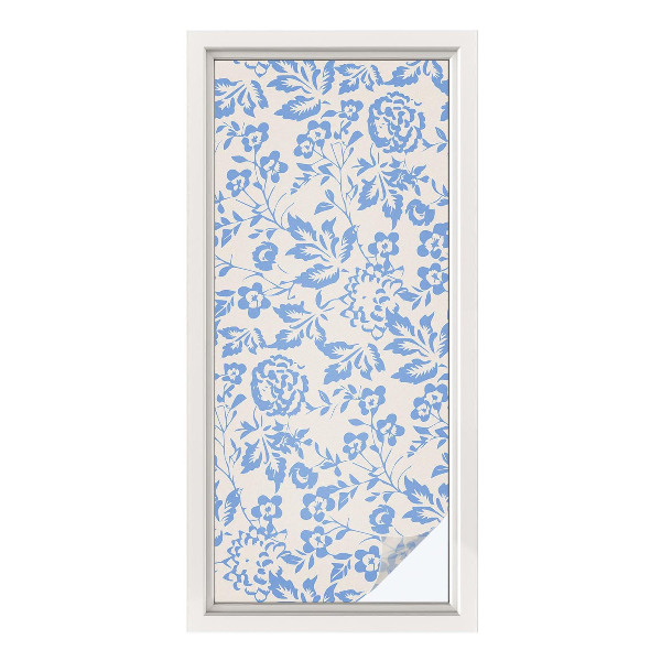 Opaque window film stained glass style Flowers leaves