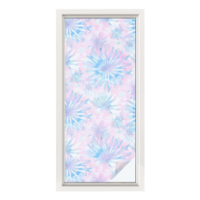 Privacy window film Floral watercolors